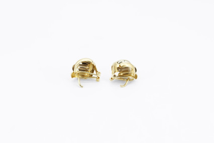 Pendiente de oro combinado de 18k. de segunda mano. Joyería de ocasión | ROYALHYSTERIA