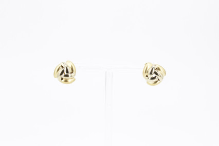 Pendiente de oro combinado de 18k. de segunda mano. Joyería de ocasión | ROYALHYSTERIA