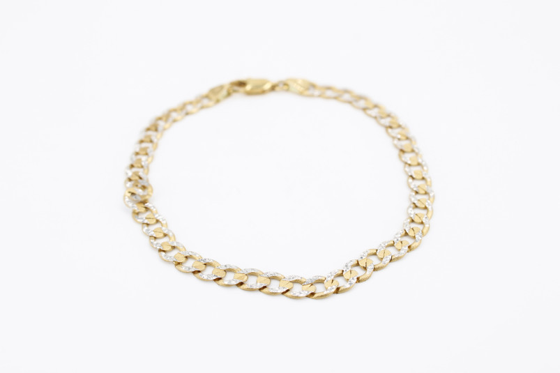 Pulsera de oro combinado de 18k. de segunda mano. Joyería de ocasión | ROYALHYSTERIA