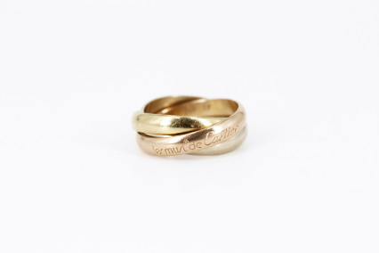 Anillo de oro combinado de 18k. de segunda mano. Joyería de ocasión | ROYALHYSTERIA