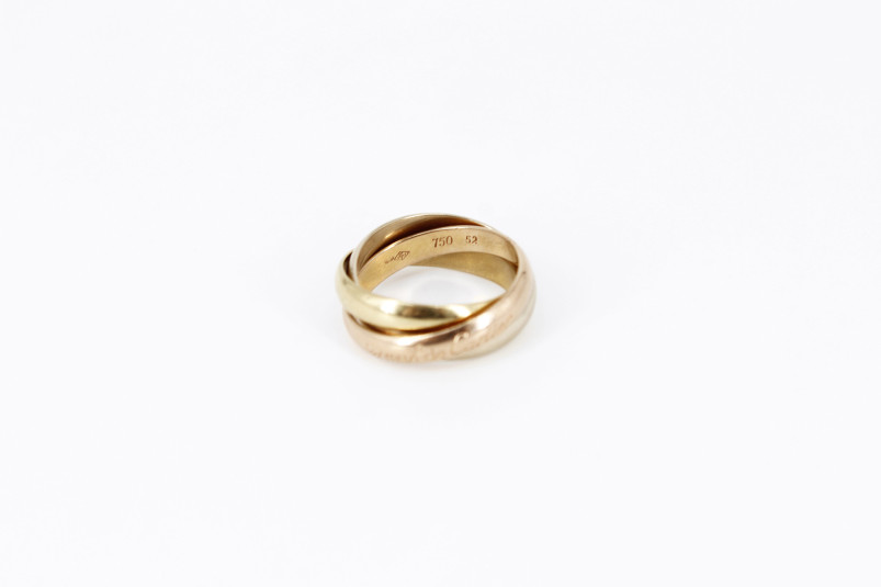 Anillo de oro combinado de 18k. de segunda mano. Joyería de ocasión | ROYALHYSTERIA