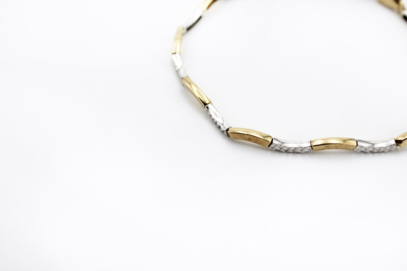 Pulsera de oro combinado de 18k. de segunda mano. Joyería de ocasión | ROYALHYSTERIA