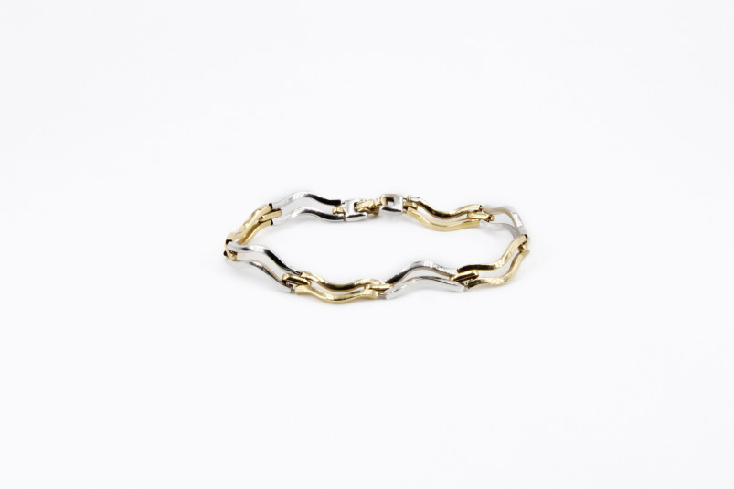 Pulsera de oro combinado de 18k. de segunda mano. Joyería de ocasión | ROYALHYSTERIA
