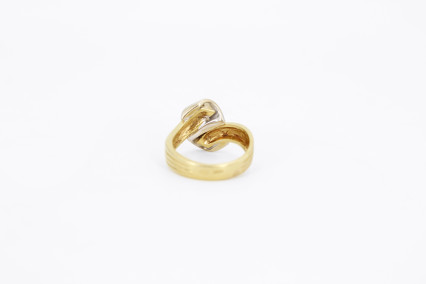 Anillo de oro combinado de 18k. de segunda mano. Joyería de ocasión | ROYALHYSTERIA