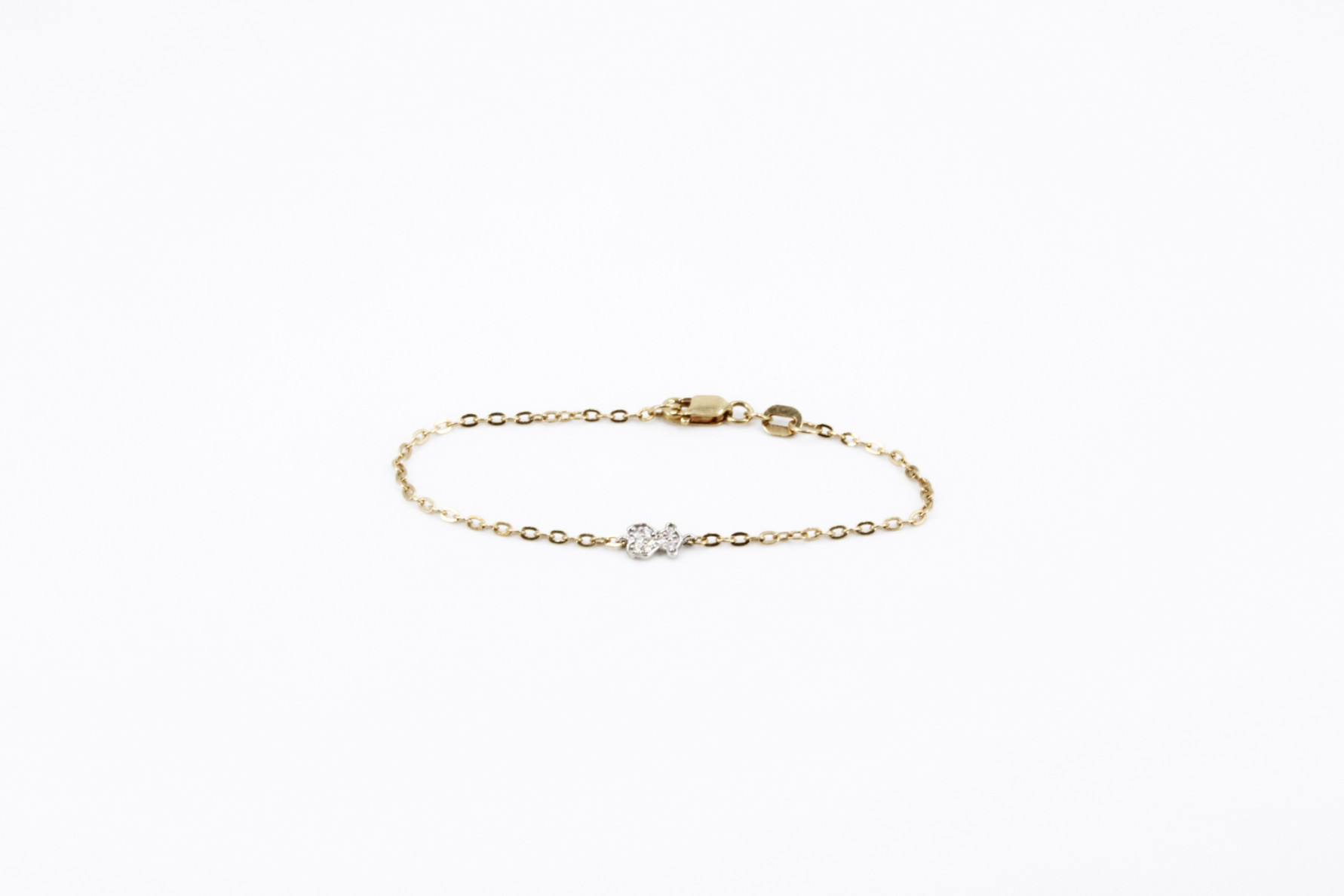 Pulsera de oro combinado de 18k con diamantes. de segunda mano. Joyería de ocasión | ROYALHYSTERIA