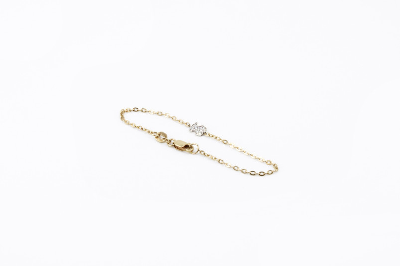 Pulsera de oro combinado de 18k con diamantes. de segunda mano. Joyería de ocasión | ROYALHYSTERIA