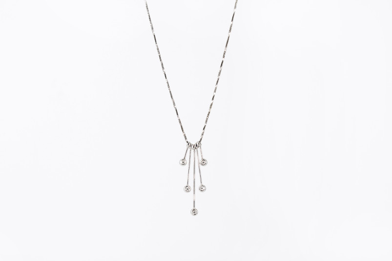 Cadena de oro blanco de 18k con diamantes. de segunda mano. Joyería de ocasión | ROYALHYSTERIA