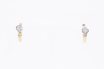 Pendiente de oro combinado de 18k. de segunda mano. Joyería de ocasión | ROYALHYSTERIA