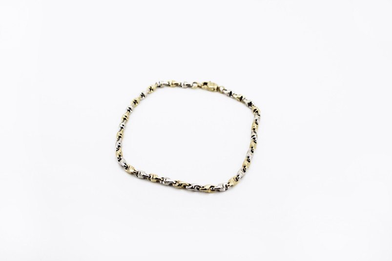 Pulsera de oro combinado de 18k. de segunda mano. Joyería de ocasión | ROYALHYSTERIA