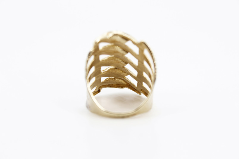 Anillo de oro combinado de 14k. de segunda mano. Joyería de ocasión | ROYALHYSTERIA