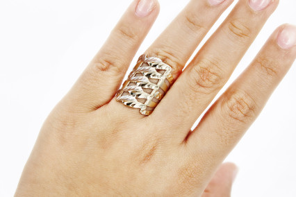 Anillo de oro combinado de 14k. de segunda mano. Joyería de ocasión | ROYALHYSTERIA